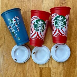 Starbucks Festive Plastic Reusable Cup Trio